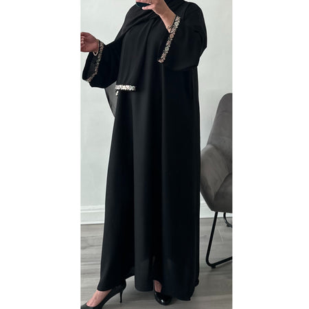 PLEATED ABAYA SET MAUVE