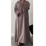 LINEN ABAYA LIGHT OAK WITH TWO POCKETS