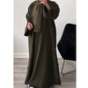 CORDUROY CLOSED 2 POCKET ABAYA OLIVE