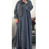 WINTER RIBBED ABAYA WITH TWO POCKETS GREY