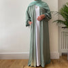 AYLA POCKET OPEN ABAYA DUCK GREEN