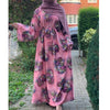 BELLA ABAYA FLORAL MIX DUSTY PINK