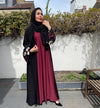 FLORAL BLOSSOM ABAYA BLACK/MAROON