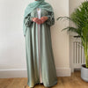 AYLA POCKET OPEN ABAYA DUCK GREEN