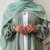 AYLA POCKET OPEN ABAYA DUCK GREEN