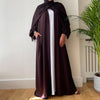 AYLA OPEN ABAYA WITH POCKET BROWN