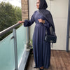 PLEATS ABAYA DENIM GREY