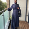 PLEATS ABAYA DENIM GREY