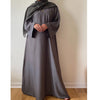 CASUAL PLAIN BELL SLEEVES ABAYA GREY